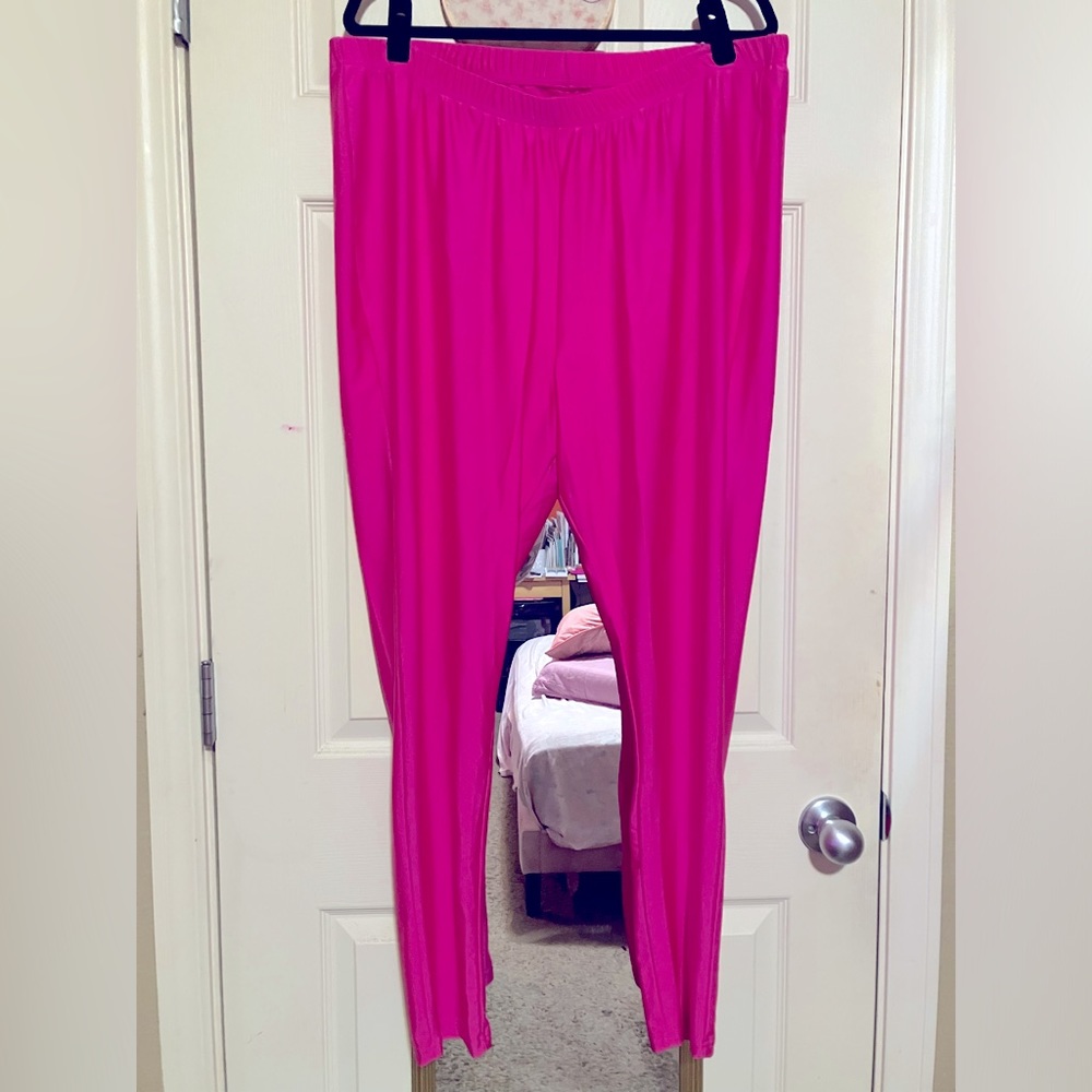 Plus Size Torrid Neon Pink Nylon Stretch Leggings 4X